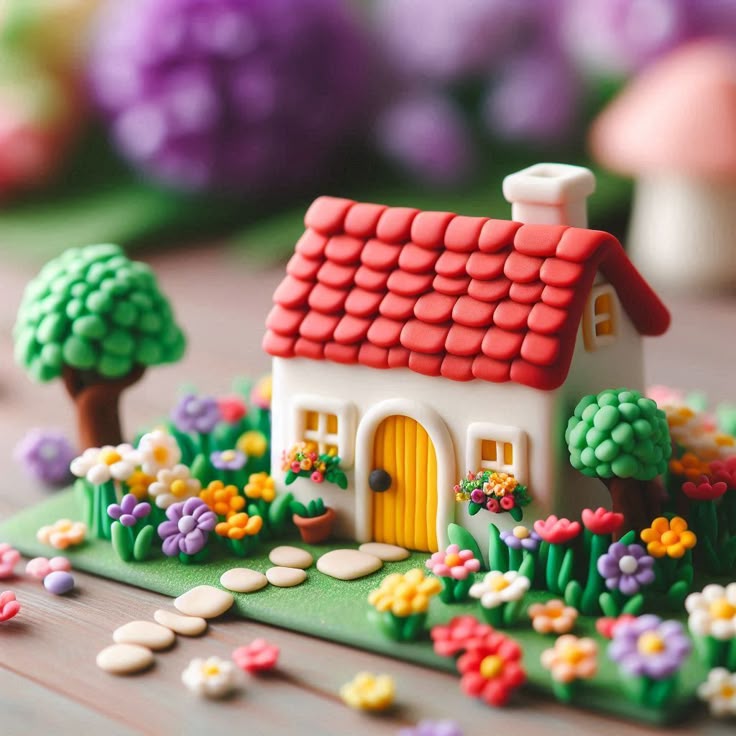 Clay house with a small garden
